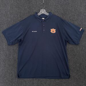 Auburn Tigers Polo Shirt Men's XL Navy Blue Columbia PFG Vented Golf Performance